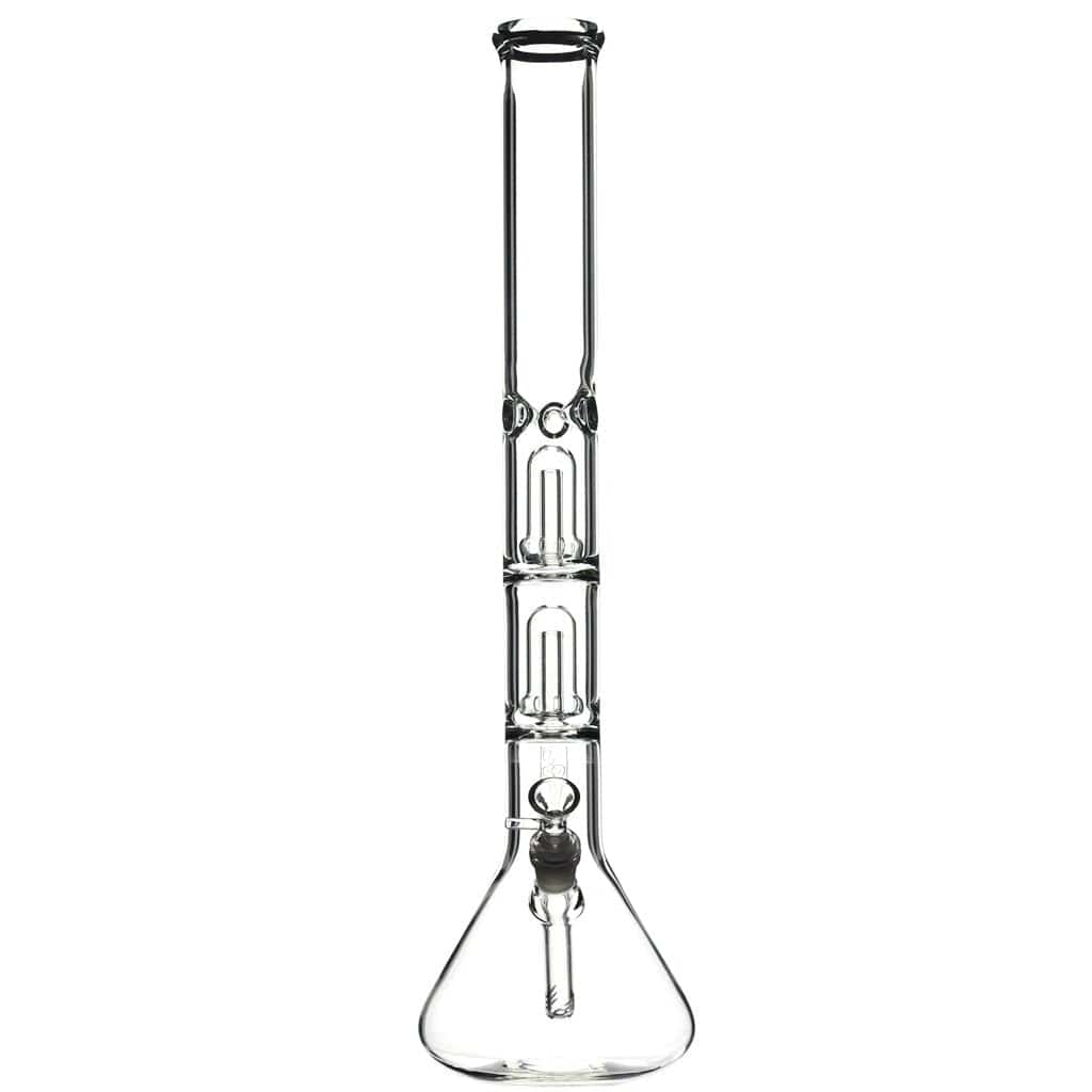 Atom Glass Glass USA Double Showerhead Beaker Bong