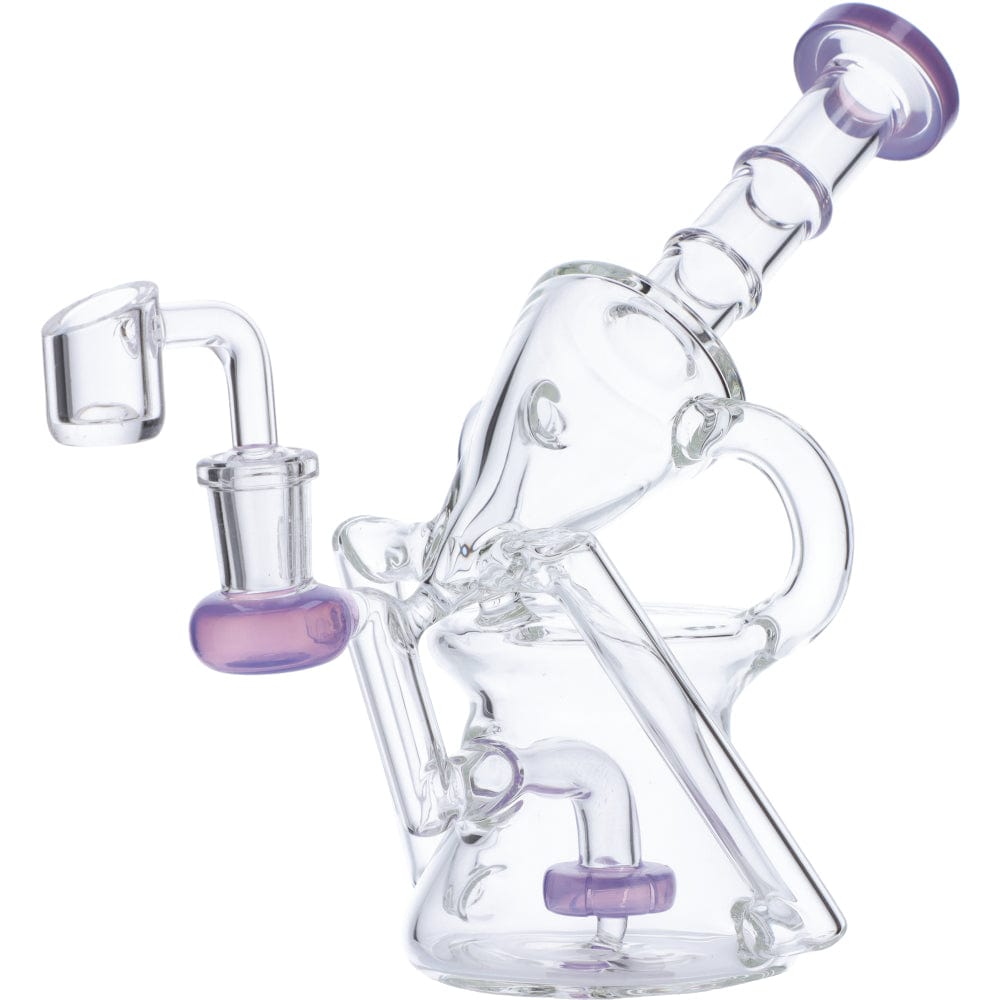 Daily High Club Dab Rig Milky Purple Water Pipe Funnel Perc Recycler