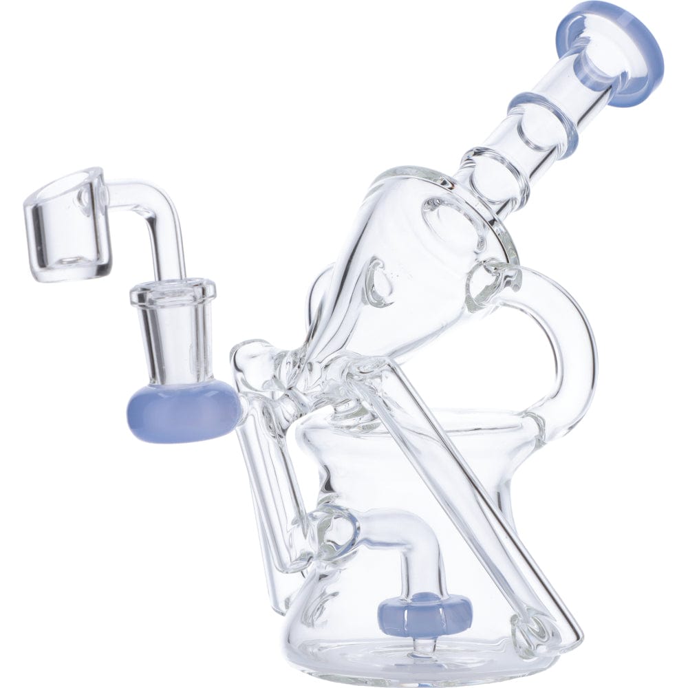 Daily High Club Dab Rig Milky Blue Water Pipe Funnel Perc Recycler