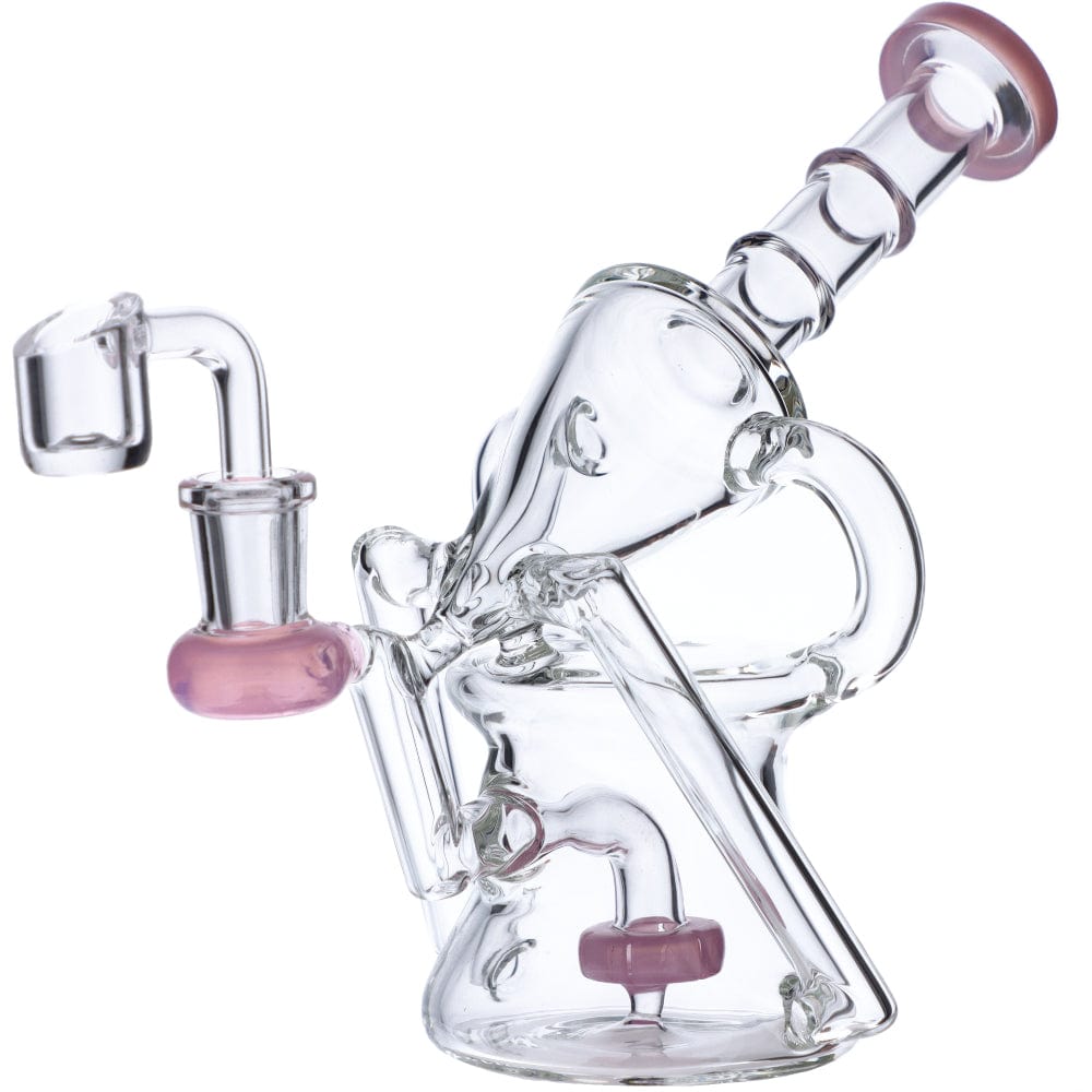 Daily High Club Dab Rig Milky Pink Water Pipe Funnel Perc Recycler