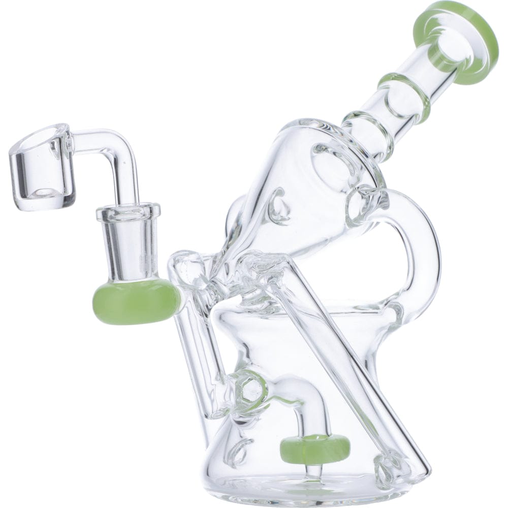 Daily High Club Dab Rig Milky Green Water Pipe Funnel Perc Recycler