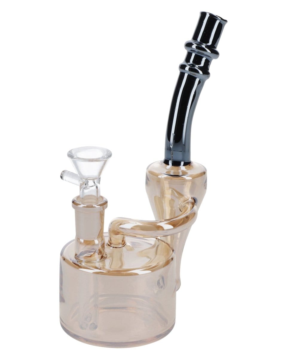 Daily High Club Bong Gold Electro Plated Puck Recycler Bong