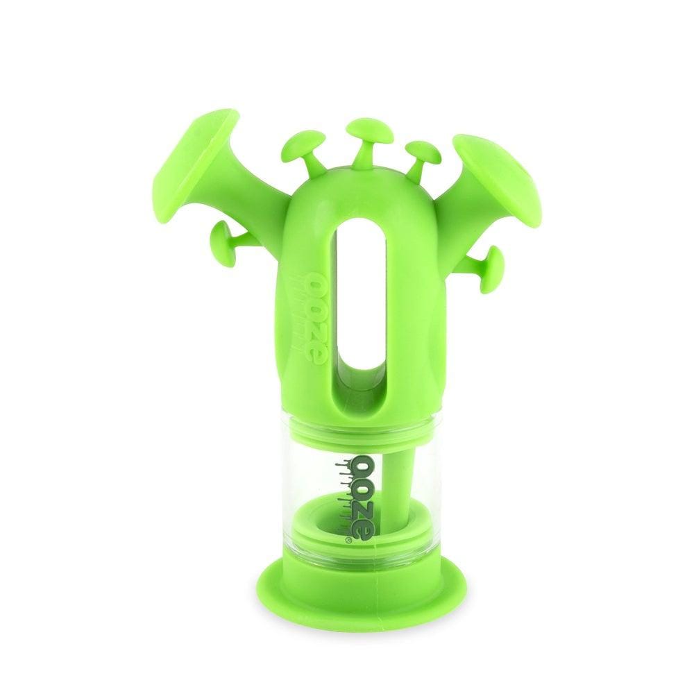 Ooze Silicone and Glass Green Trip Pipe Silicone Bubbler