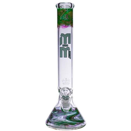 MM-TECH-USA Waterpipe Green Waterpipe Gold Swirl And Color Beaker by M&M Tech