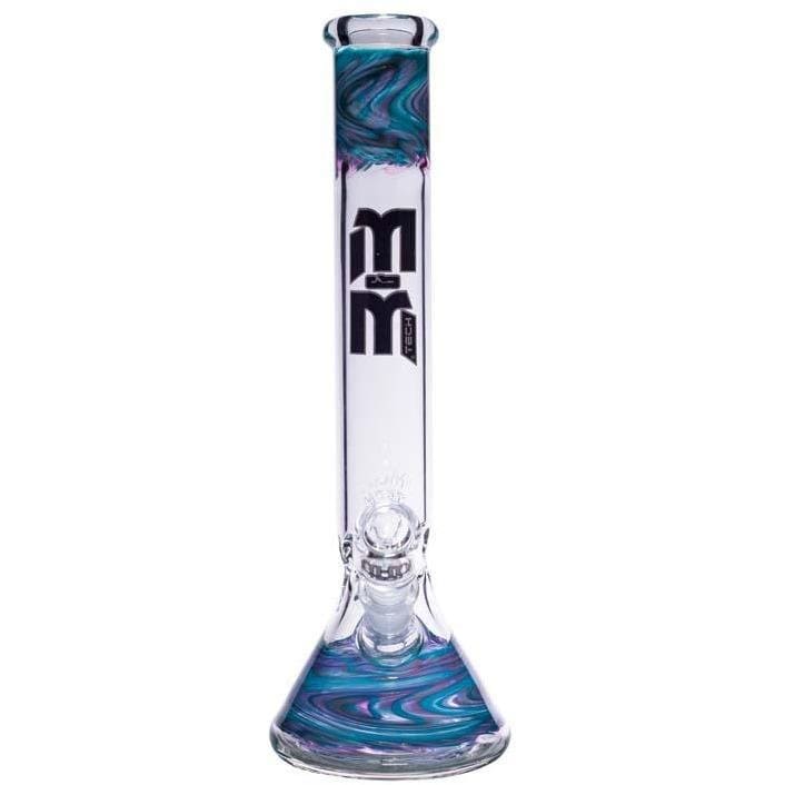 MM-TECH-USA Waterpipe Teal Waterpipe Gold Swirl And Color Beaker by M&M Tech