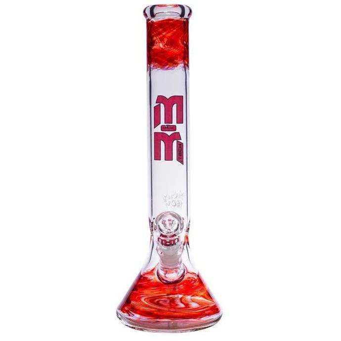 MM-TECH-USA Waterpipe Red Waterpipe Gold Swirl And Color Beaker by M&M Tech