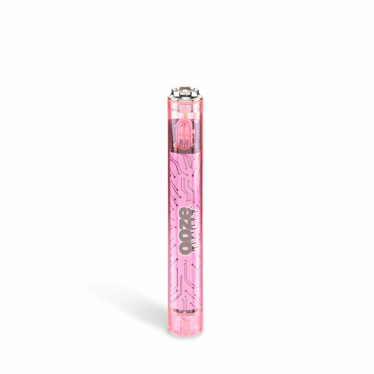 Ooze Batteries and Vapes Atomic Pink Slim Clear Series Transparent 510 Vape Battery
