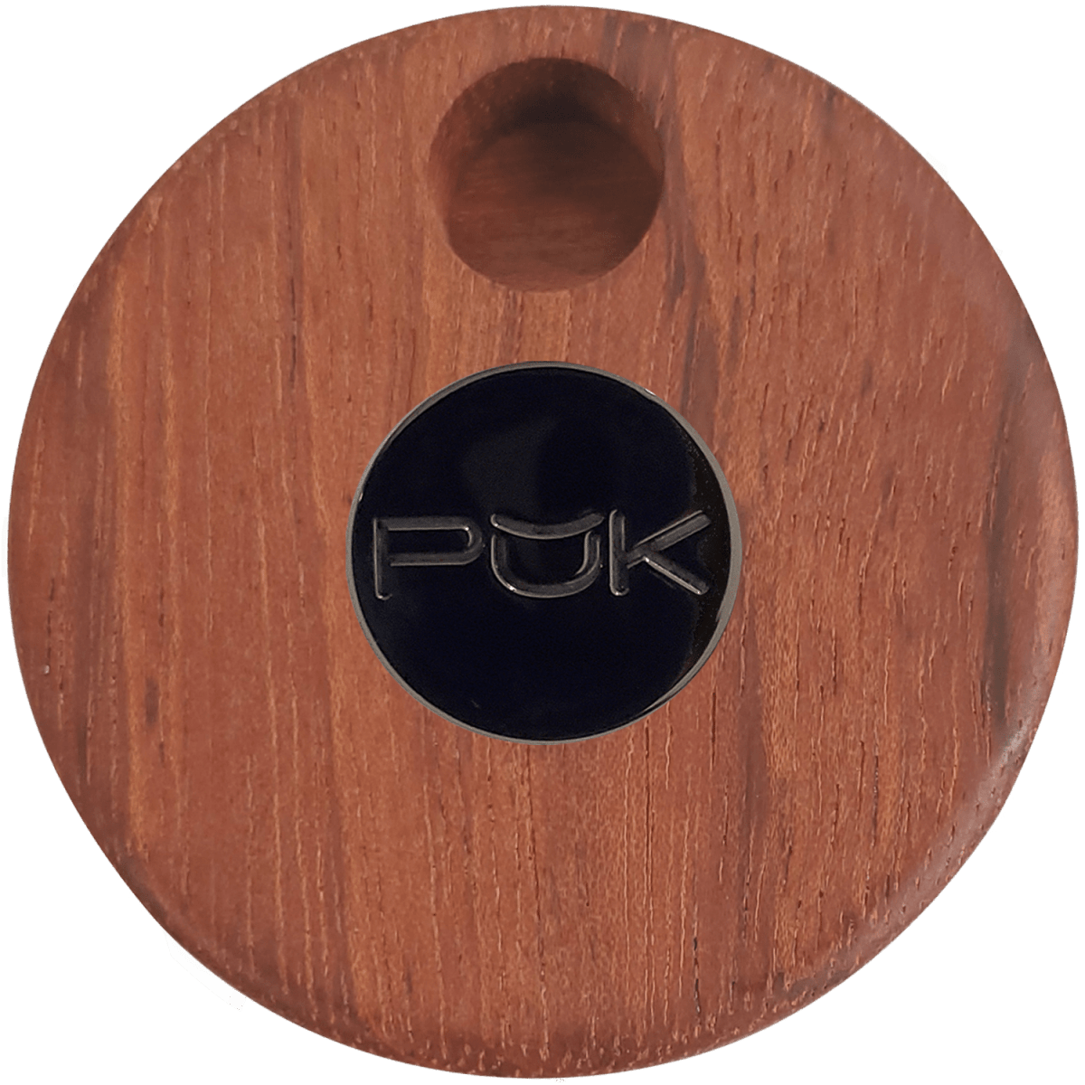PUK ONLINE STORE Wood PŬK with Black Center Wood PŬK Cannabis Container and Smoking Device