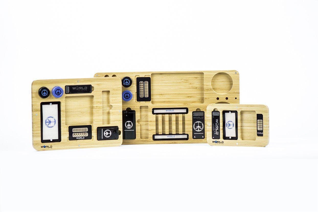 A top-down view of the Bamboo Trays, showing two rectangular trays with rounded corners against a white background.