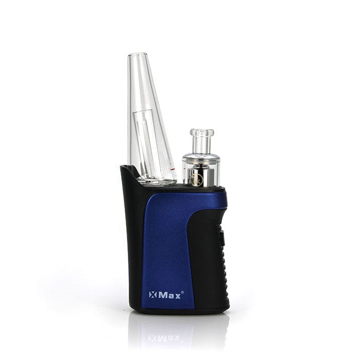 The X-MAX Qomo Micro E-Rig is displayed in a close-up, angled shot, highlighting its compact size and sleek black finish.