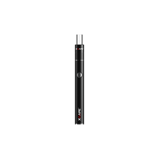 Front view of the XVAPE Cricket+ with a sleek, dark finish, angled slightly against a plain white backdrop.