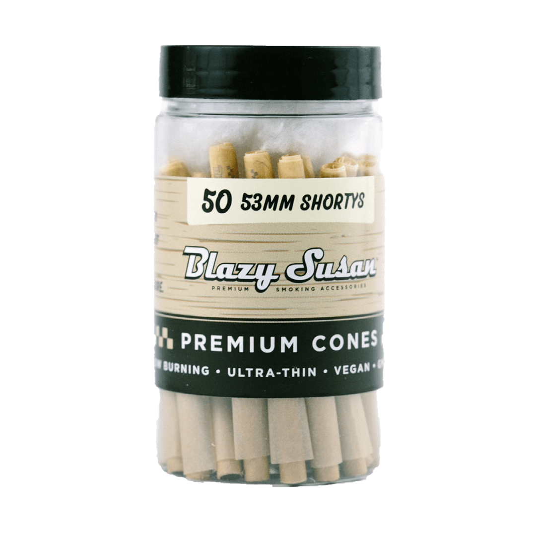 Blazy Susan Rolling Papers 53mm Shorts (50) Blazy Susan Unbleached Paper Cones