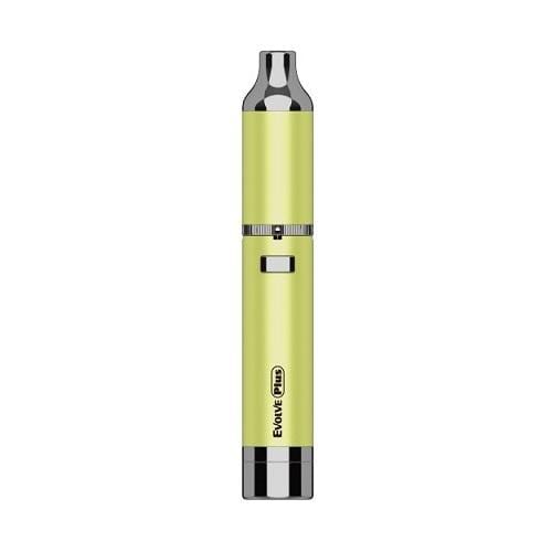 Front view of the Yocan Evolve Plus Vaporizer, a silver pen-style device with a sleek, minimalist design.