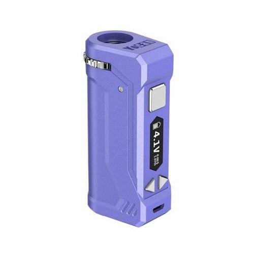 Front view of the Yocan UNI Pro Box Mod, a portable, rectangular device with a dark finish and a subtle texture.