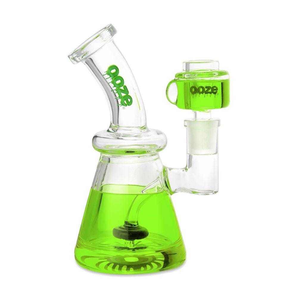 Ooze Silicone and Glass Slime Green Ooze Glyco Bong Glycerin Chilled Glass Water Pipe