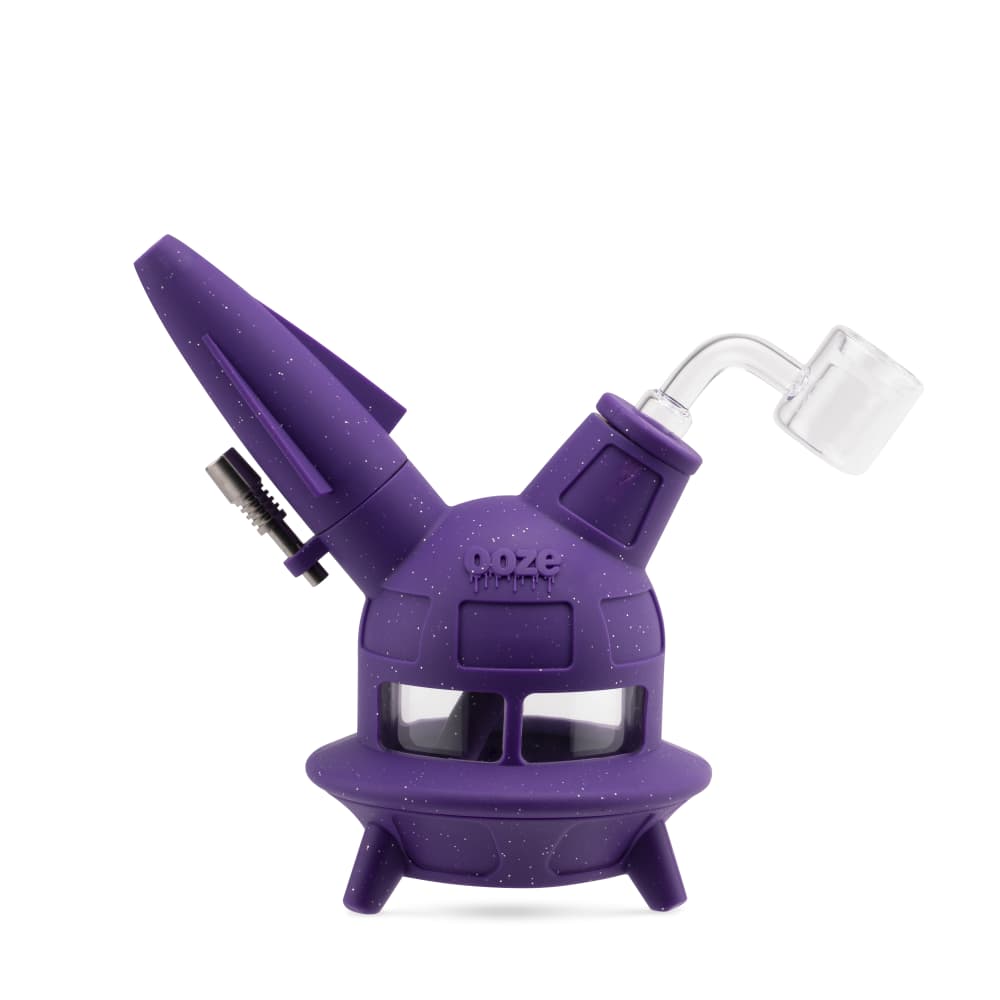 Ooze Silicone and Glass Shimmer Purple Ooze UFO Silicone Water Pipe